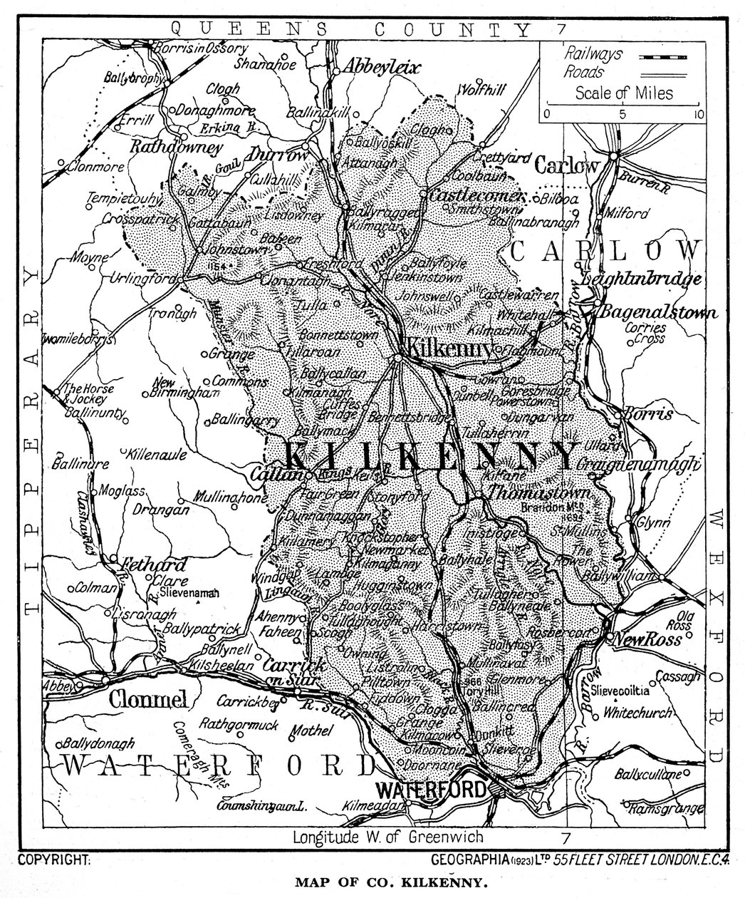خريطة مقاطعة كيلكيني ، أيرلندا ، 1924-1926 بواسطة غير معروف