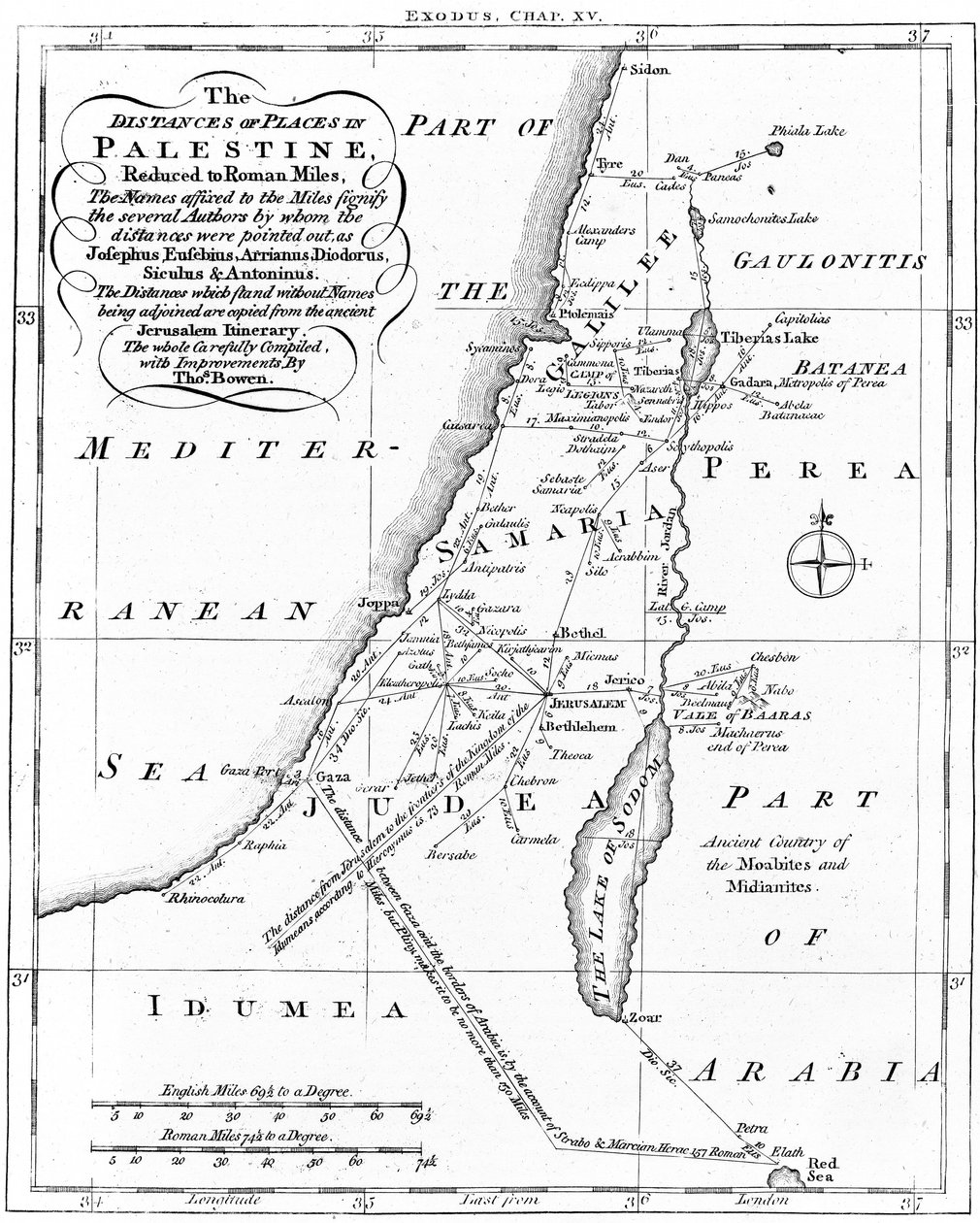 خريطة فلسطين على أساس المؤلفين القدماء ، c1830 بواسطة غير معروف