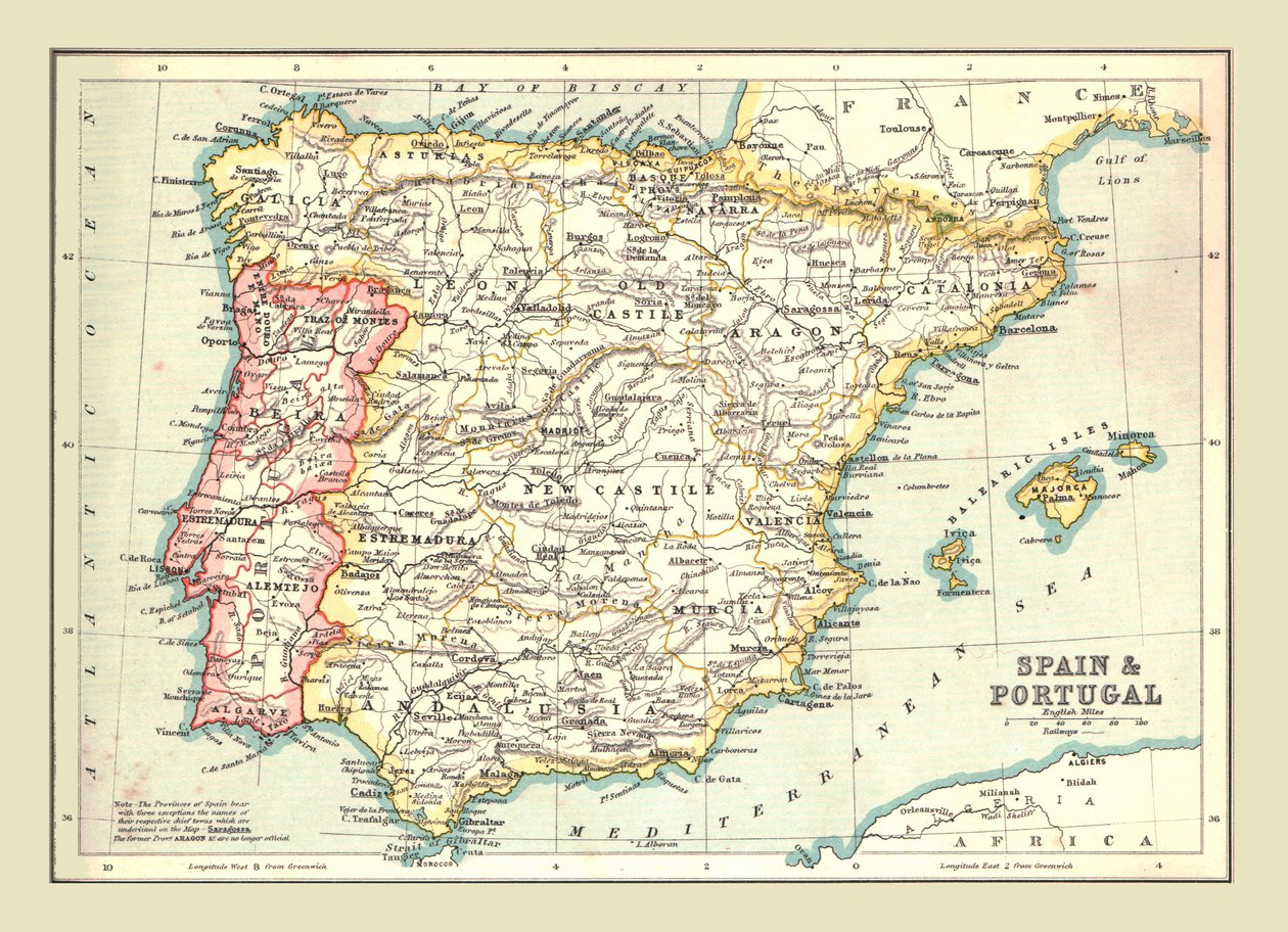 خريطة إسبانيا والبرتغال ، 1902. بواسطة غير معروف