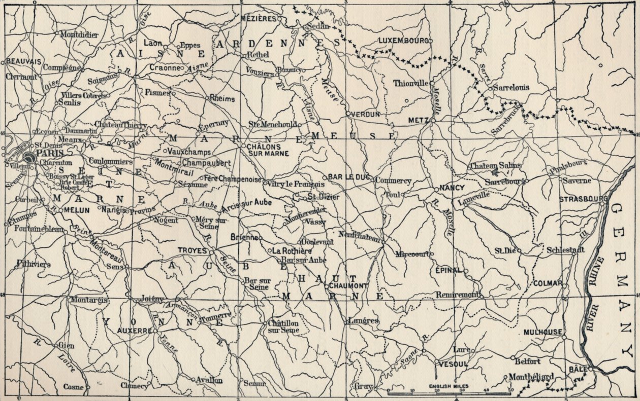 خريطة مجال العمليات عام 1814 ، 1896 بواسطة غير معروف