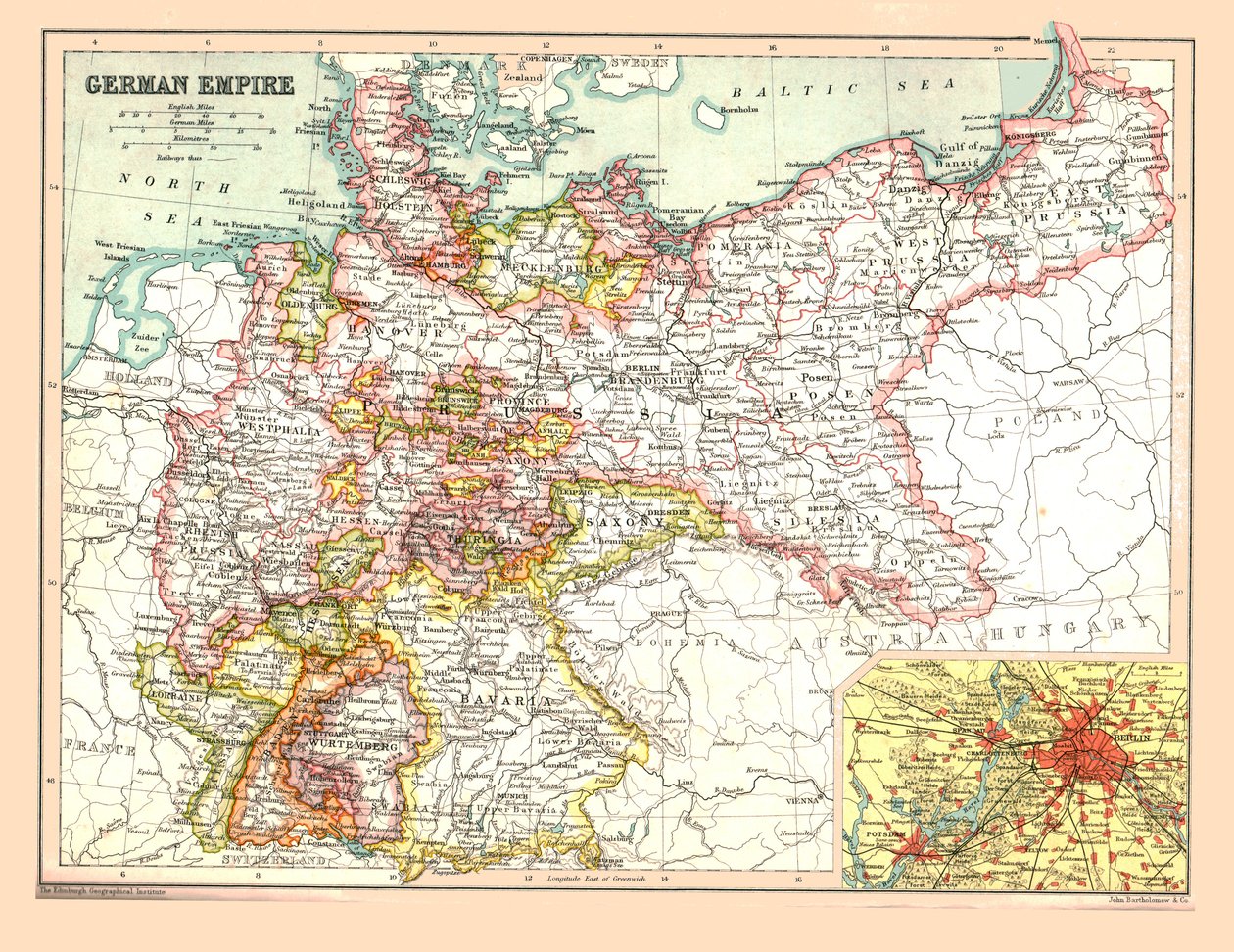 خريطة الإمبراطورية الألمانية ، 1902. بواسطة غير معروف