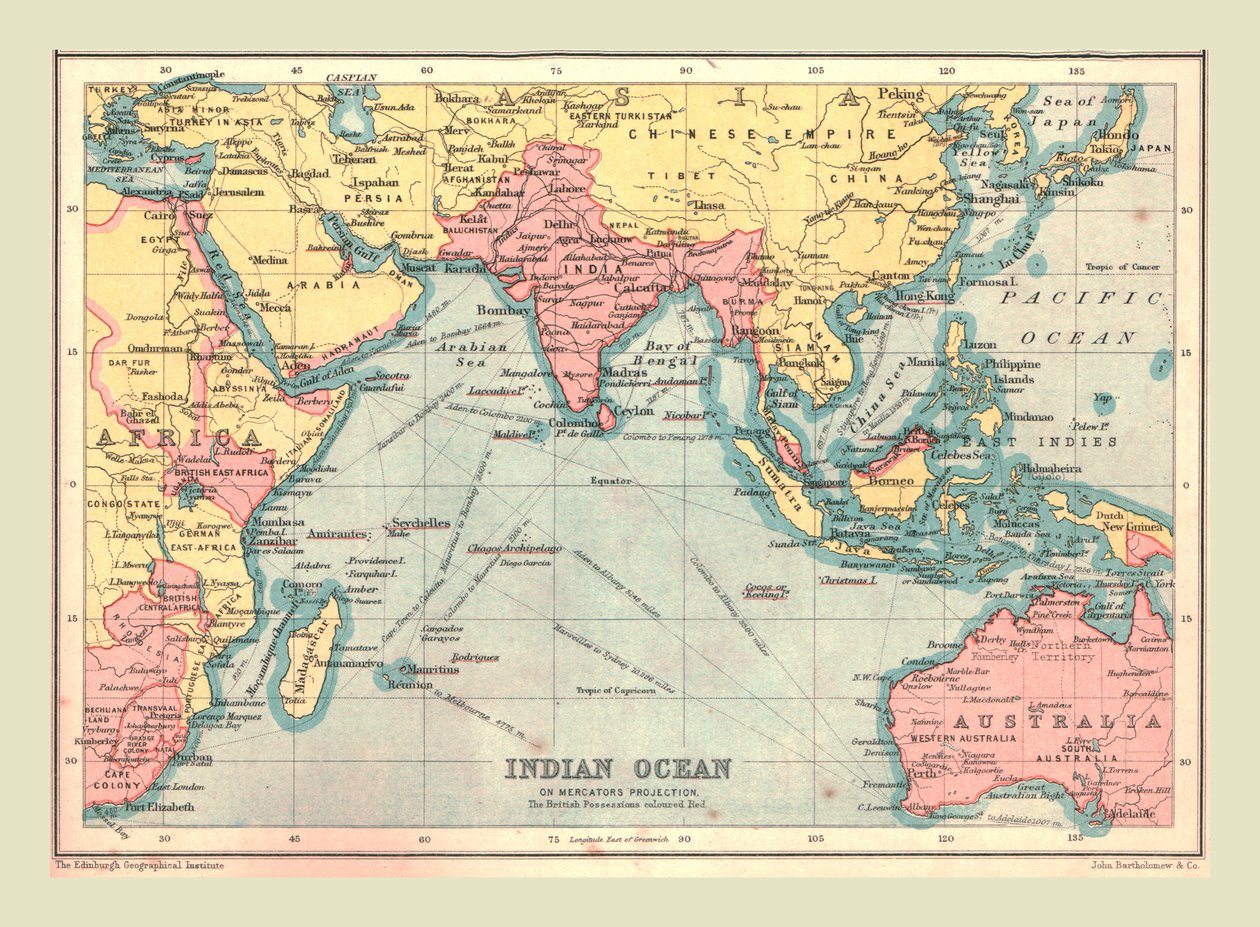 خريطة المحيط الهندي ، 1902. بواسطة غير معروف