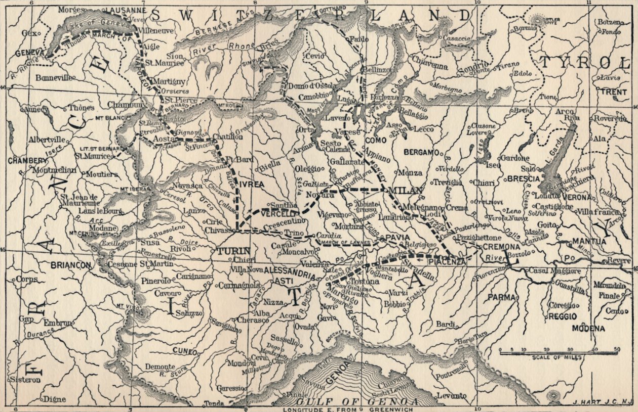 خريطة حملة مارينغو ، 1800 ، 1896 بواسطة غير معروف