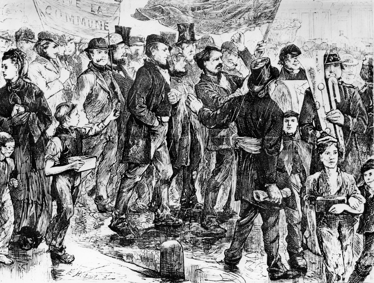 مسيرة لصالح الكومونة ، كومونة باريس لعام 1871 بواسطة غير معروف
