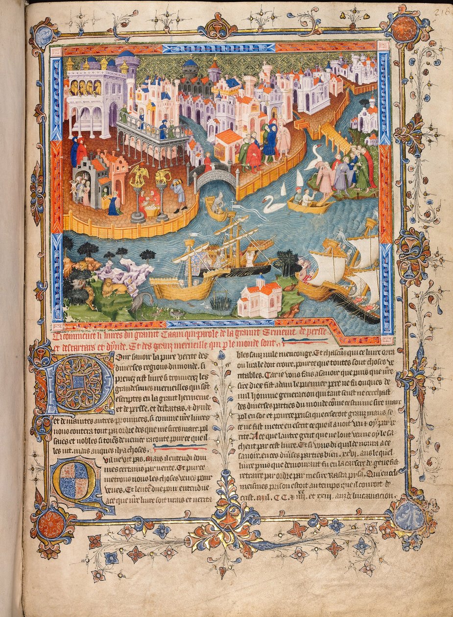 رحيل ماركو بولوس من البندقية في عام 1271 من رحلات ماركو بولوس ، حوالي 1400 بواسطة غير معروف