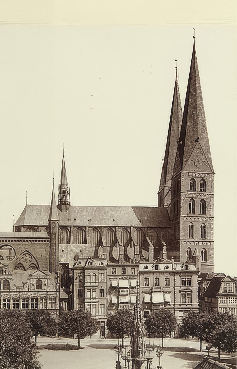 Marienkirche في لوبيك. حوالي عام 1900 بواسطة غير معروف