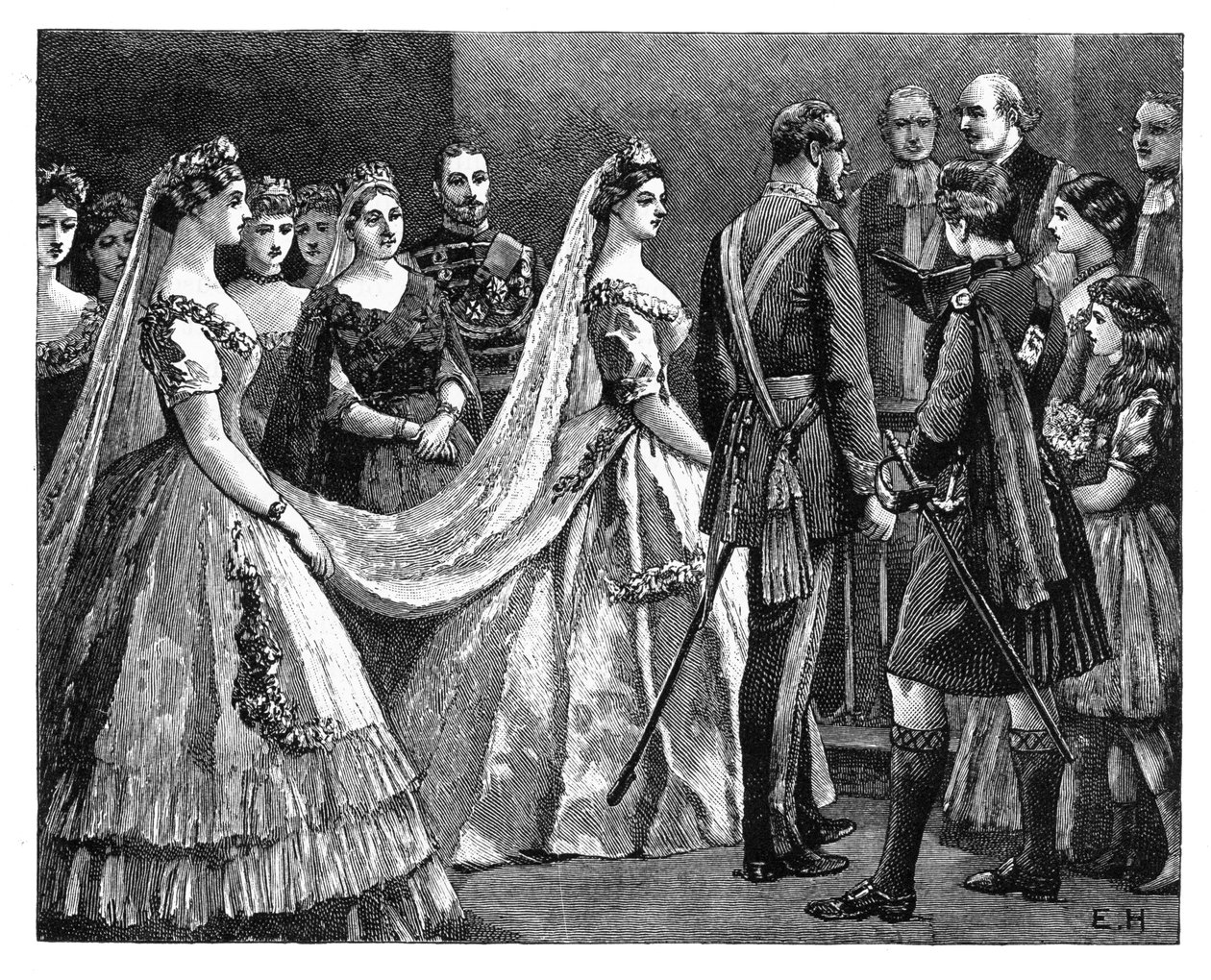 زواج الأميرة هيلينا والأمير كريستيان ، 5 يوليو 1866 أواخر القرن التاسع عشر بواسطة غير معروف