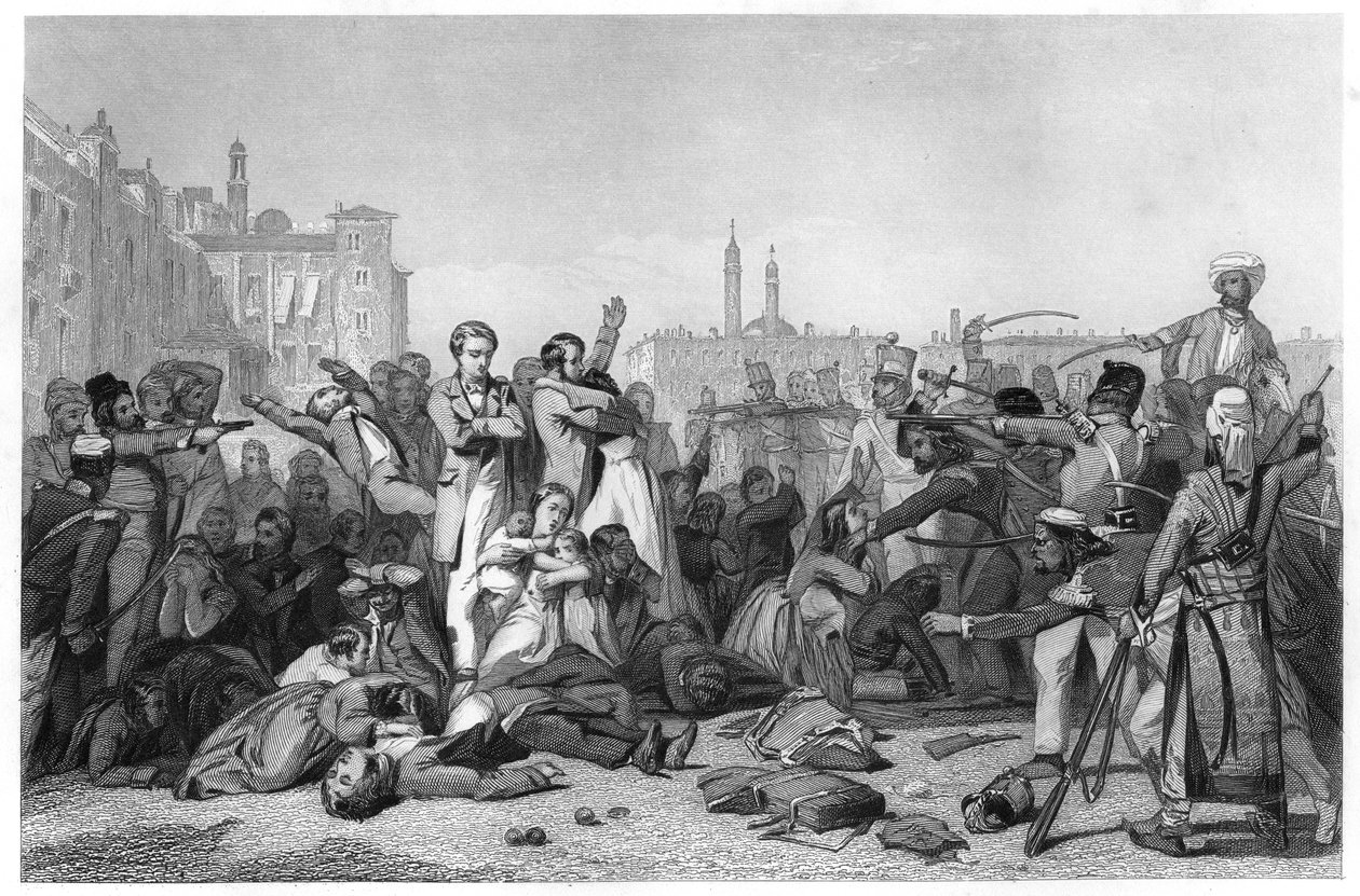 مذبحة في كاونبور ، 1857 ، c1860 بواسطة غير معروف