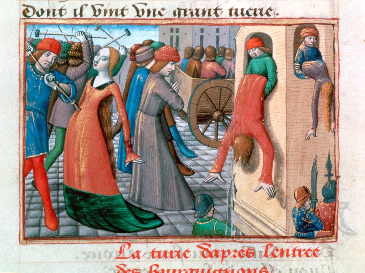 مذبحة الأرمانياك على يد بورغينيون ، باريس ، 1418 ، 1484 بواسطة غير معروف