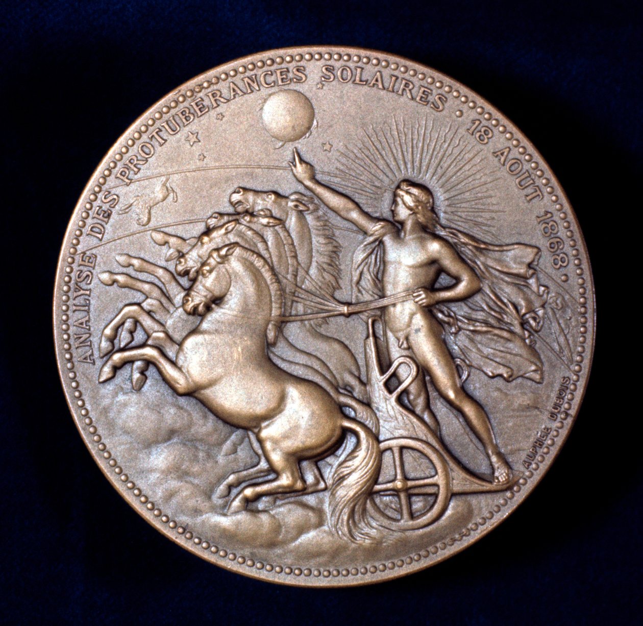 ميدالية إحياء ذكرى بيير جانسن ونورمان لوكيير ، علماء الفلك الفرنسيون والإنجليز ، 1868 بواسطة غير معروف