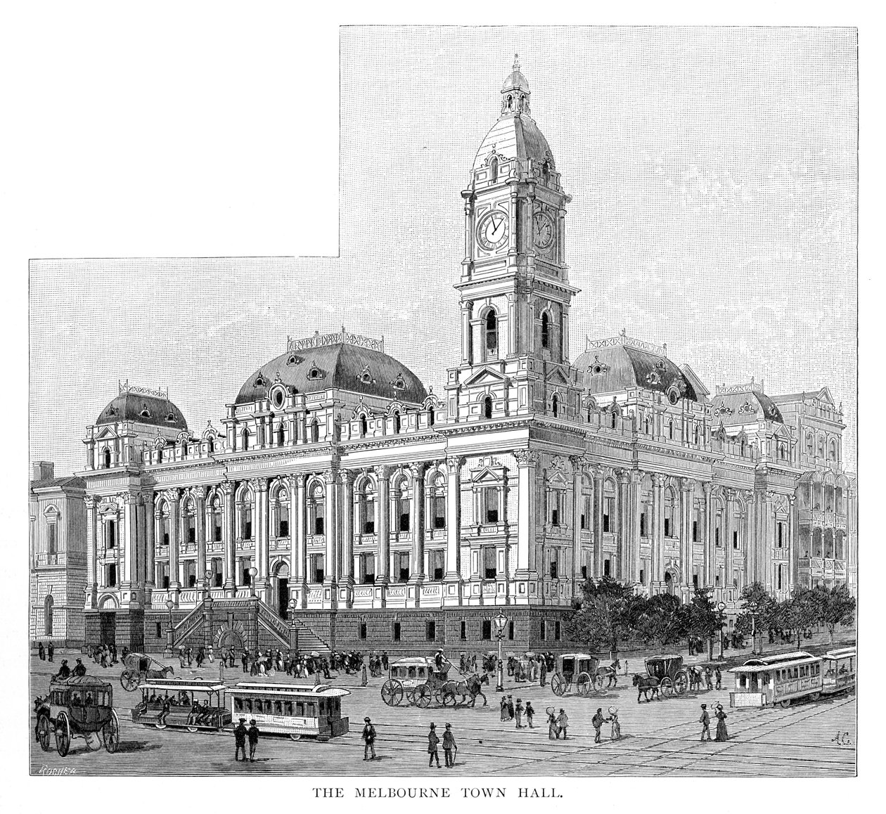 ملبورن تاون هول ، فيكتوريا ، أستراليا ، 1886 بواسطة غير معروف