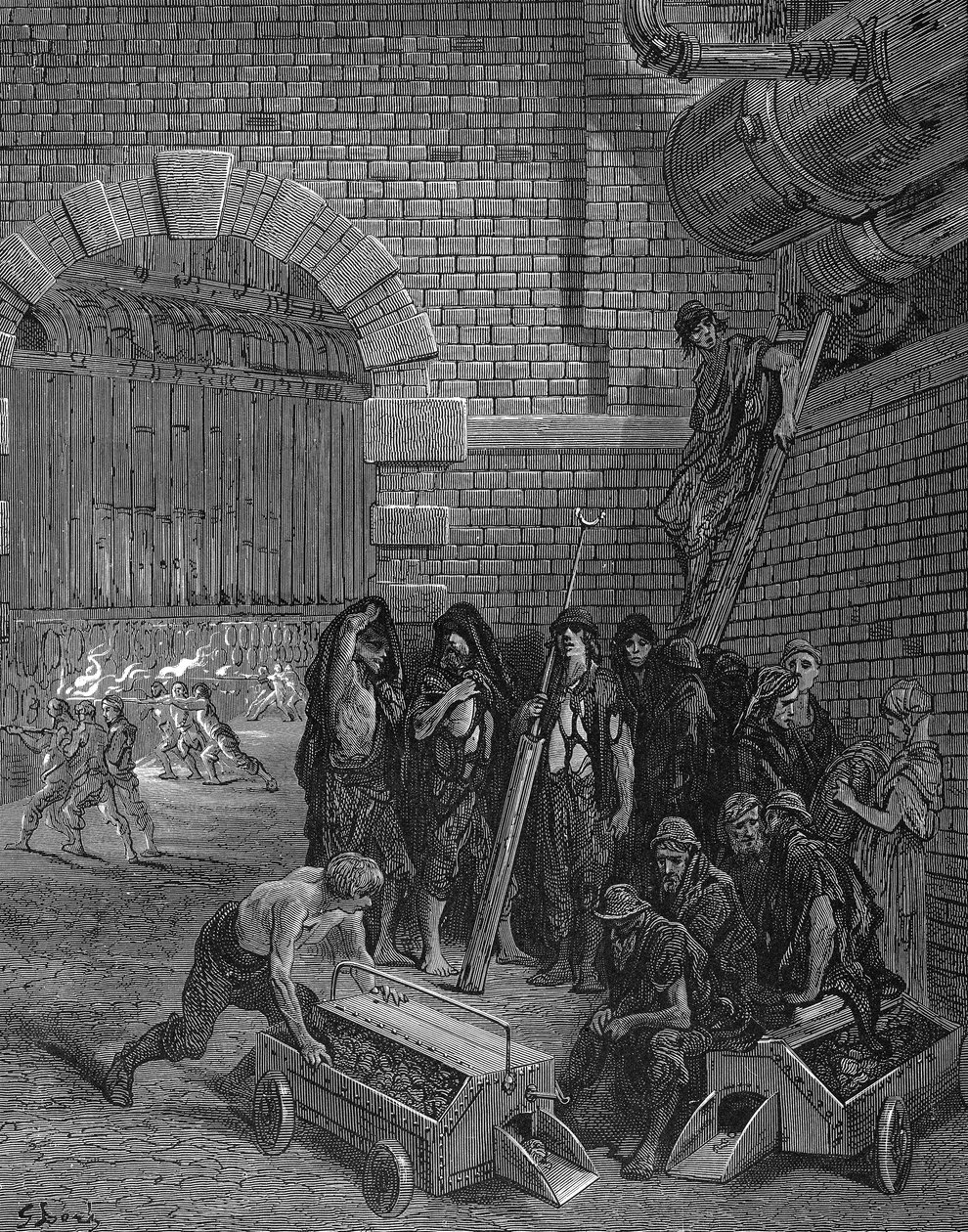 الرجال يأخذون استراحة من شحن المعجزات ، Lambeth Gasworks ، 1872 بواسطة غير معروف