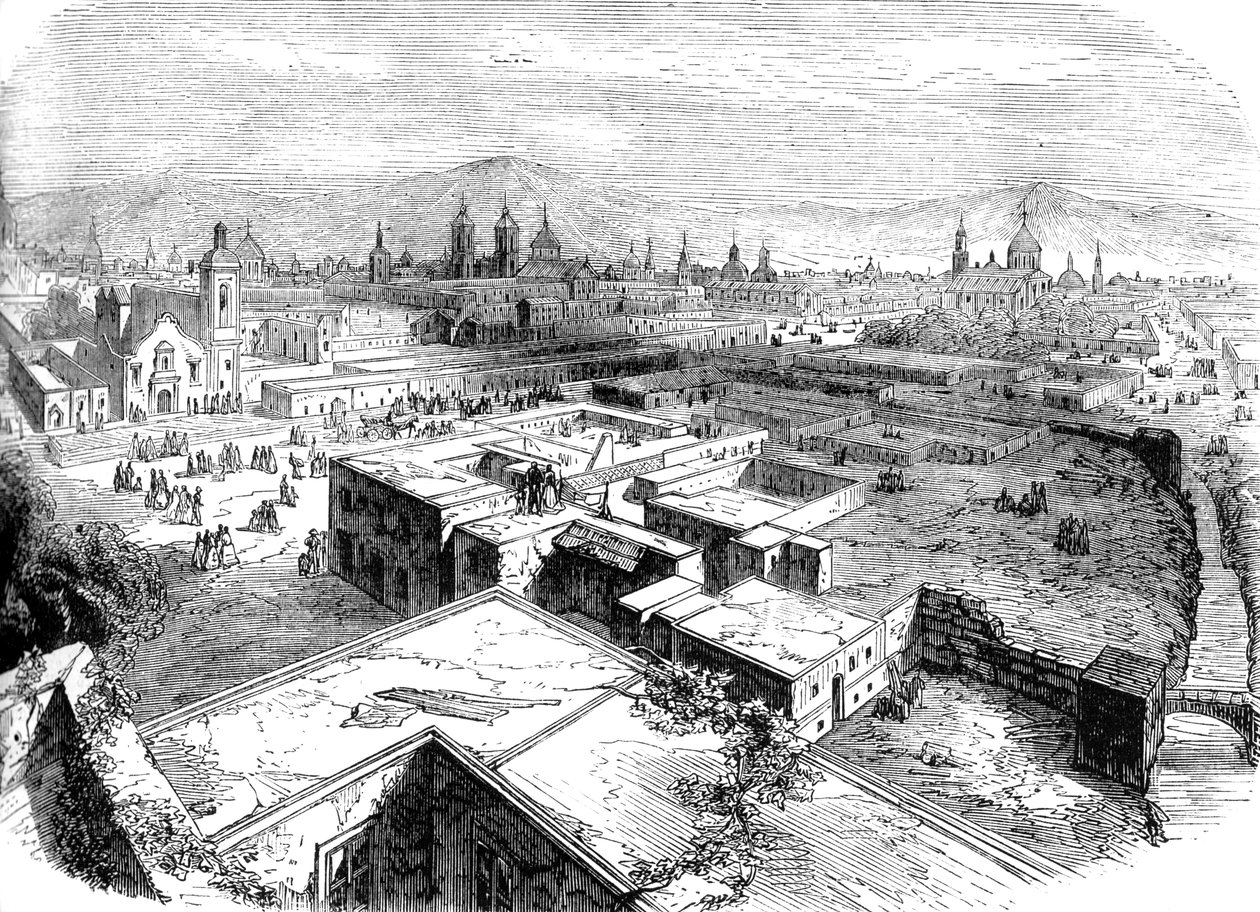 مكسيكو سيتي ، المكسيك ، منتصف القرن التاسع عشر c1880 بواسطة غير معروف