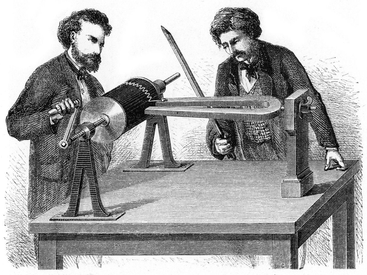 منتصف القرن التاسع عشر Phonautograph ، 1872 بواسطة غير معروف