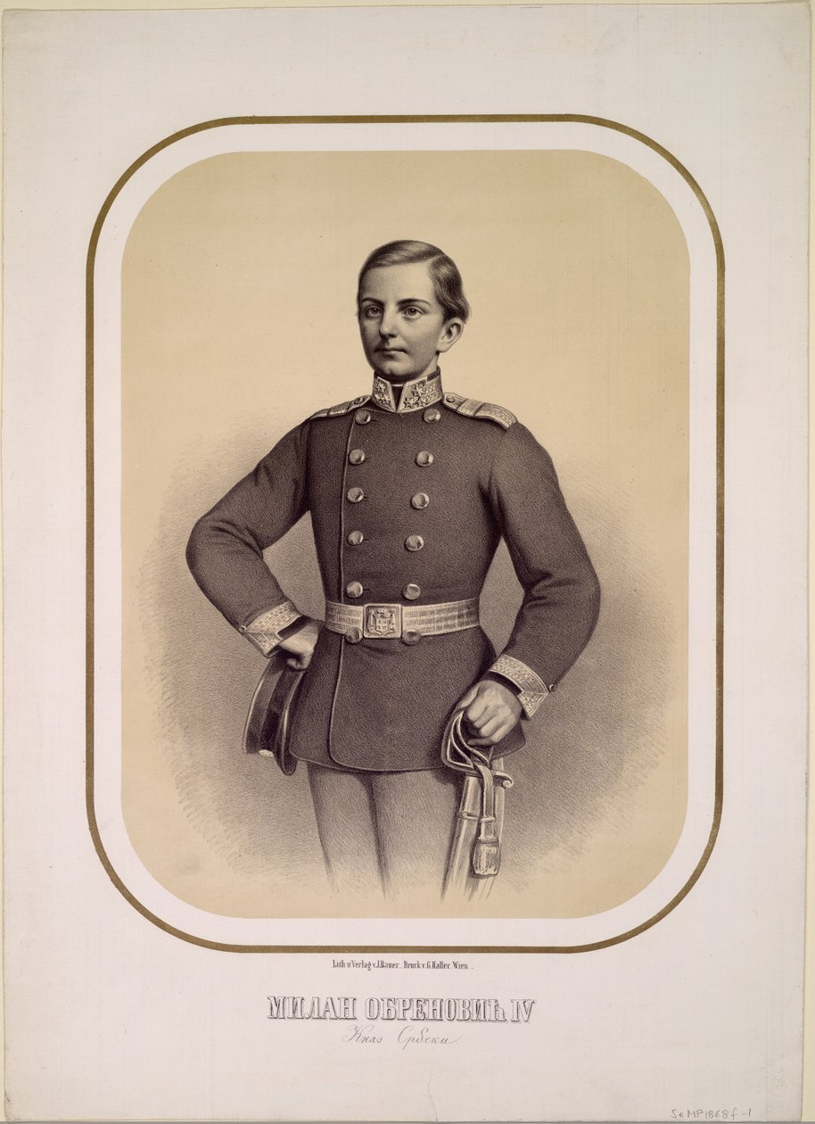 ميلان الأول 1854-1901 ، ملك صربيا ، ج. 1869 بواسطة غير معروف