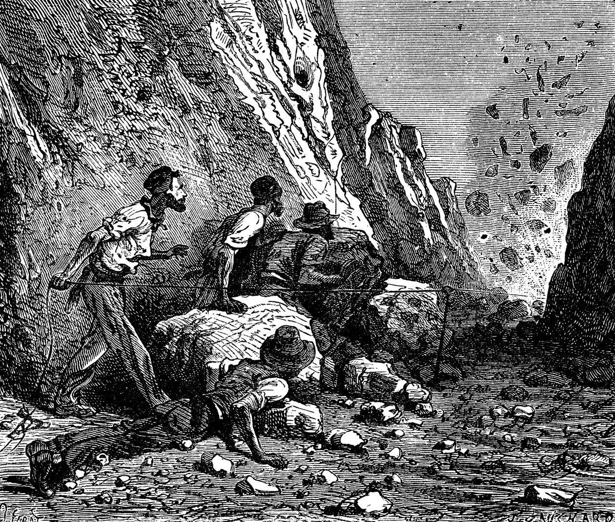 تفجير عمال المناجم ، 1879. بواسطة غير معروف