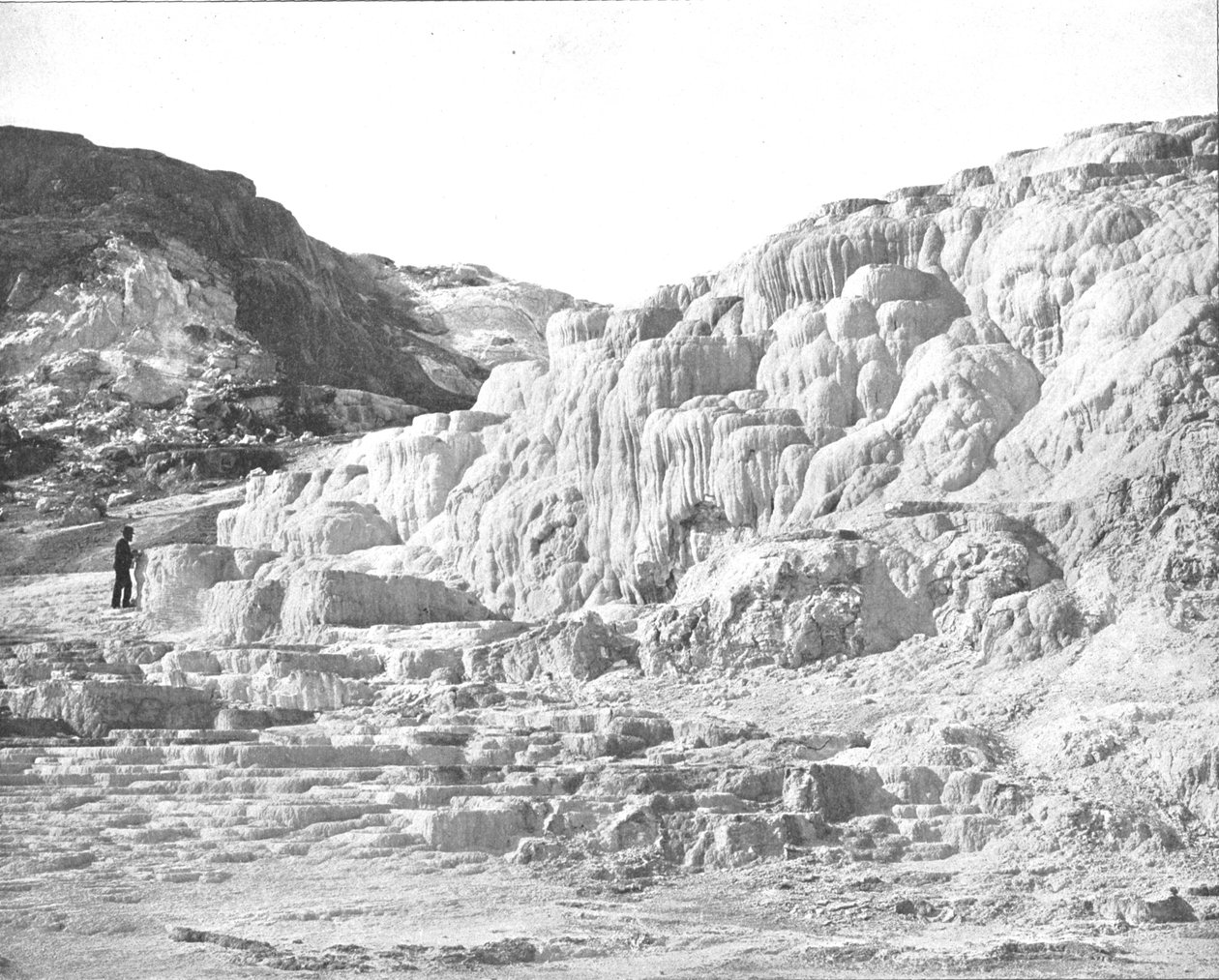 مينيرفا تيراس ، متنزه يلوستون ، الولايات المتحدة الأمريكية ، c1900. بواسطة غير معروف
