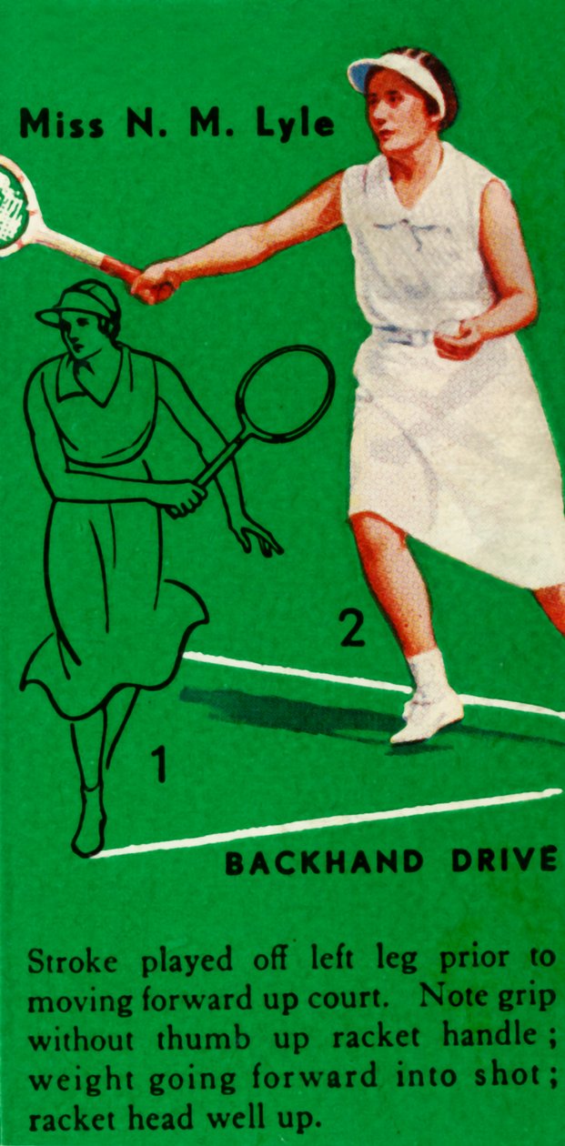 Miss NM Lyle - Backhand Drive، c1935. بواسطة غير معروف