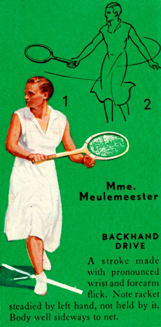 السيدة. Meulemeester - Backhand Drive، c1935. بواسطة غير معروف