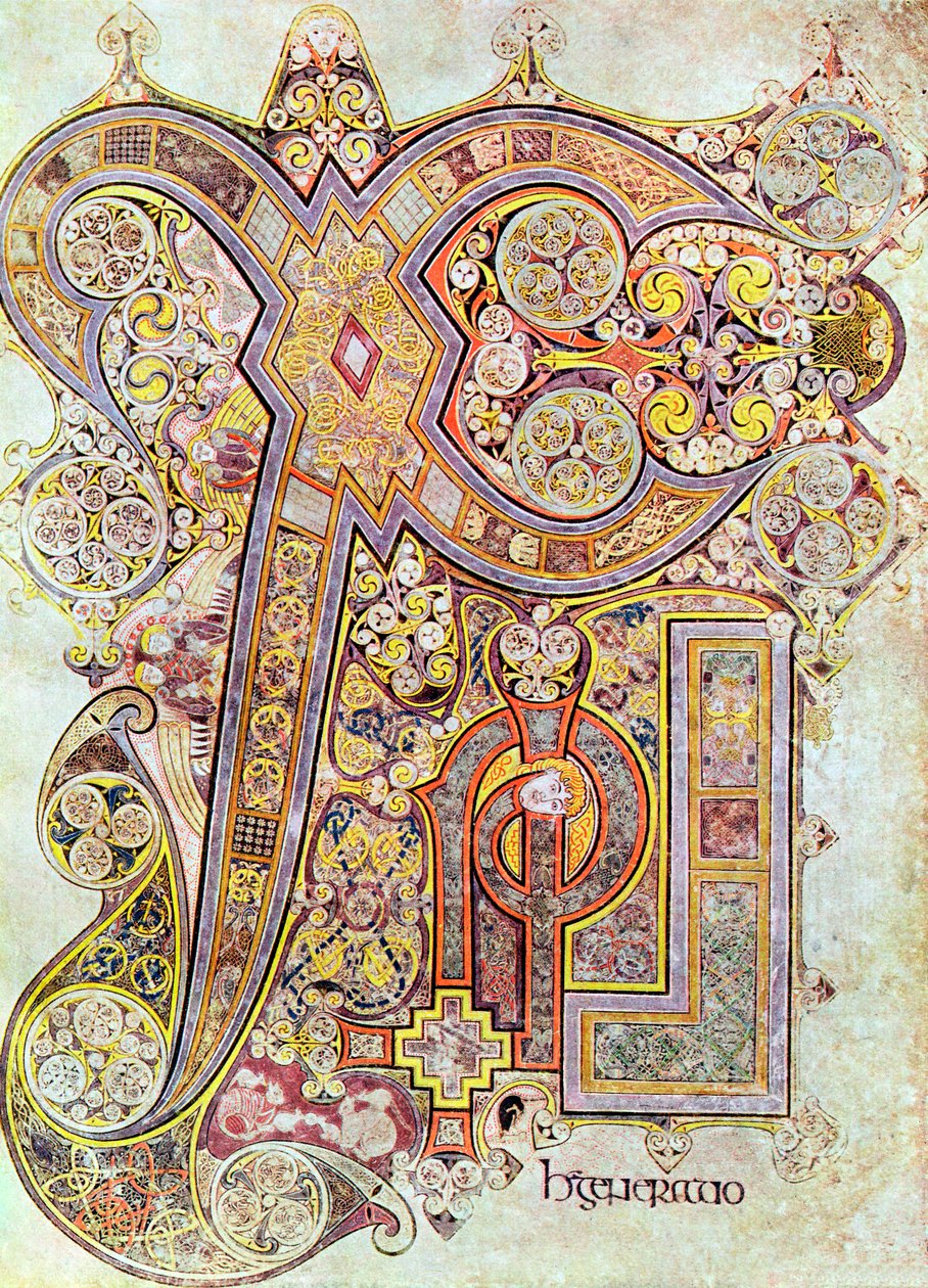 صفحة مونوغرام من كتاب Kells Christi Auteum Generatio ، c800 بواسطة غير معروف