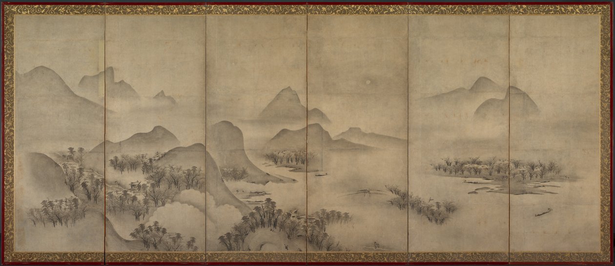 Moonlit Landscape واحد من زوج ، أواخر 1500s. بواسطة غير معروف