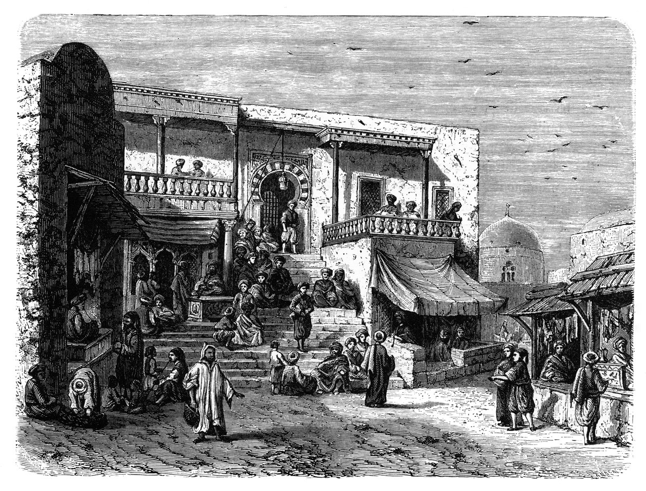 مقهى مغاربي في سيدي بوسعيد ، تونس ، c1890 بواسطة غير معروف