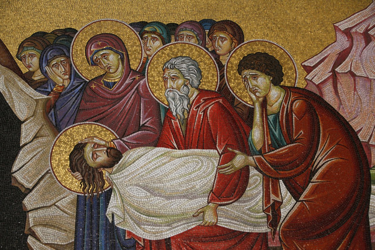 فسيفساء موت المسيح في كنيسة القيامة ، القدس ، إسرائيل بواسطة غير معروف