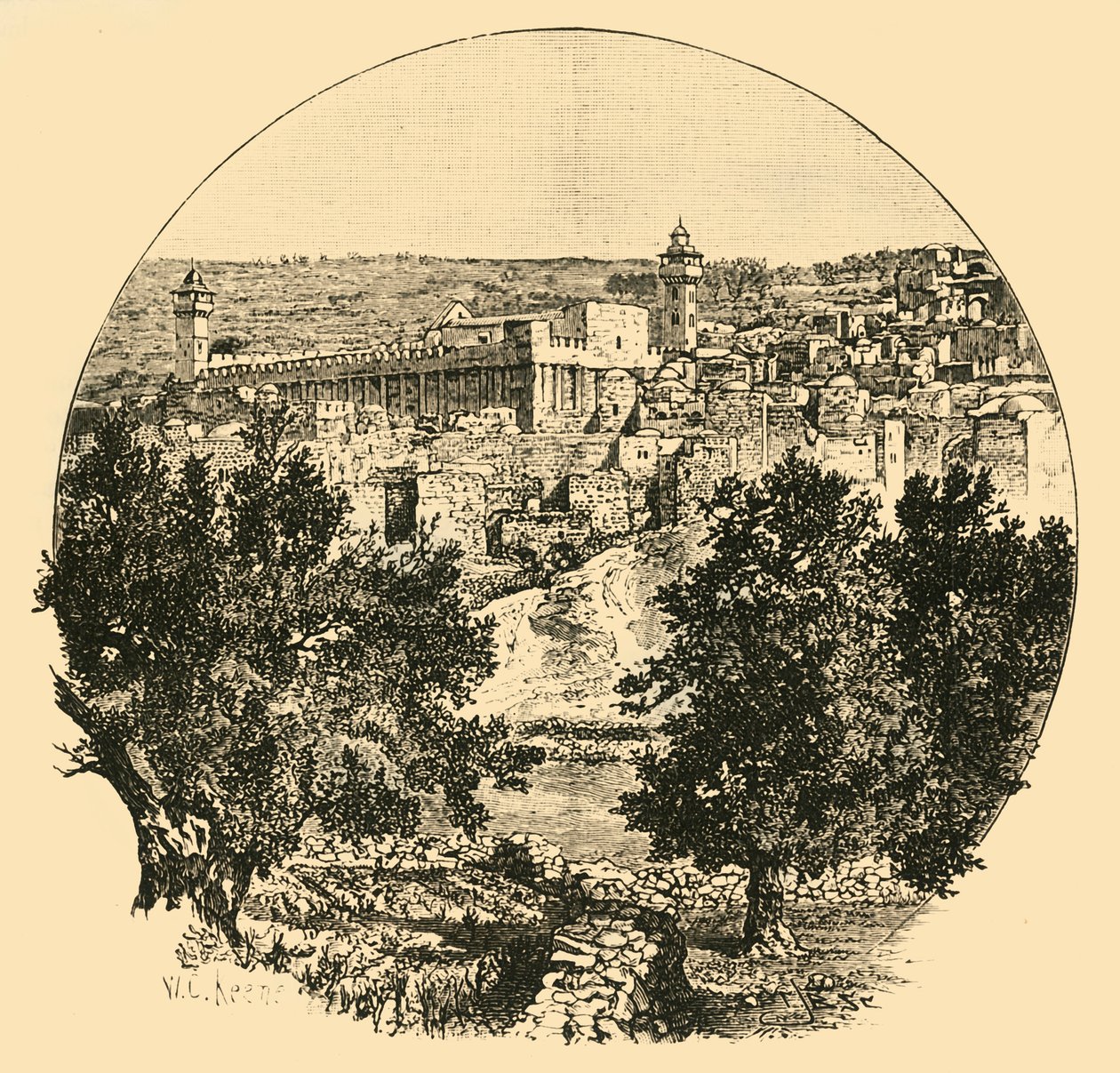 مسجد في الخليل ، 1890. بواسطة غير معروف