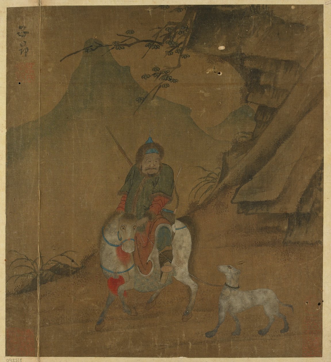 صياد محمّل يقود كلبًا ، سلالة مينغ ، 1368-1644. بواسطة غير معروف
