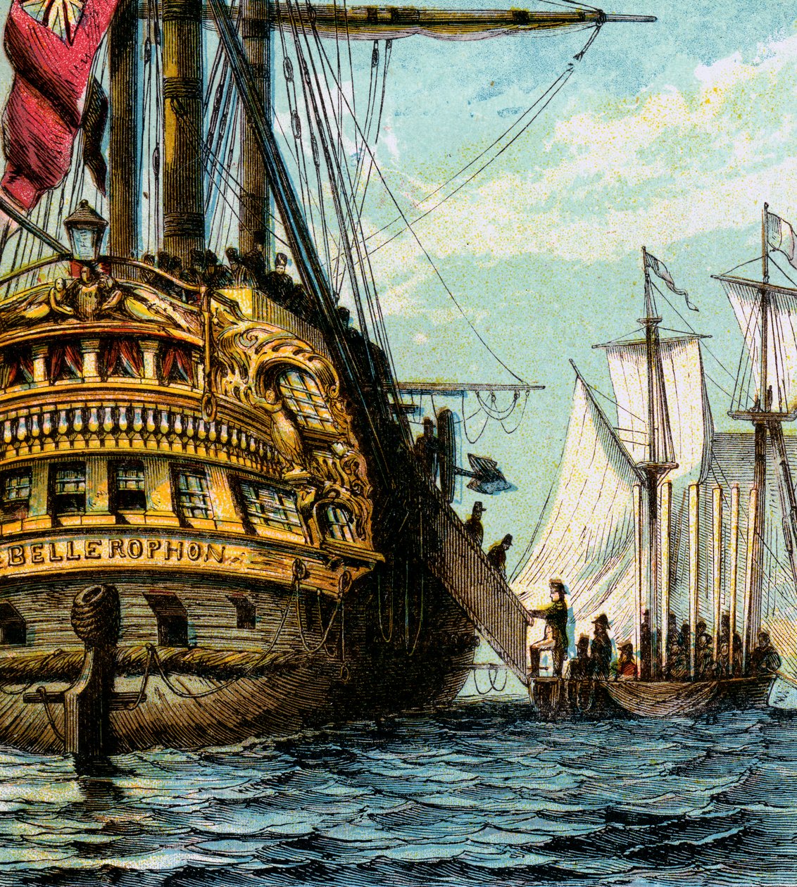 نابليون في The Bellerophon ، 1815 c1850s بواسطة غير معروف