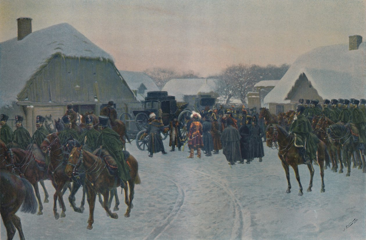 نابليون ترك الجيش الفرنسي في سمورجوني ، 1812 ، 1896. بواسطة غير معروف