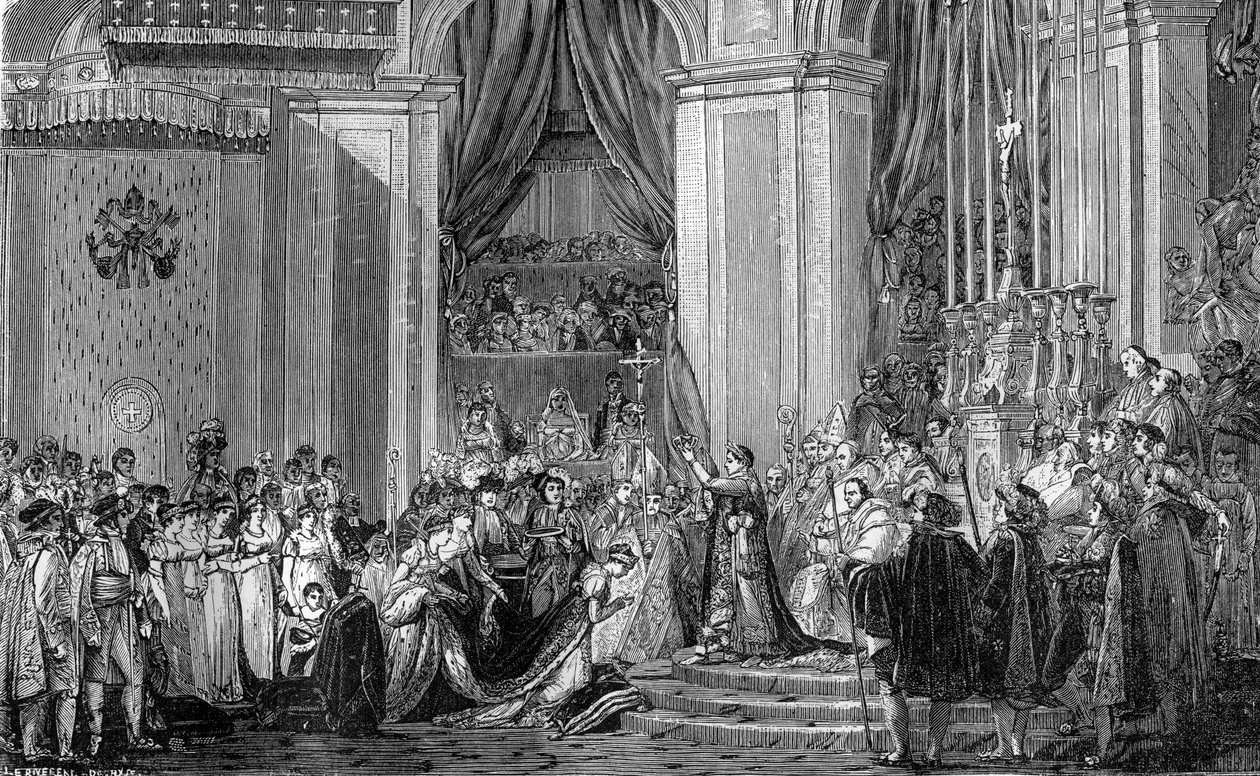 نابليون يتوج الإمبراطورة جوزفين ، نوتردام ، باريس ، 2 ديسمبر 1804 1882-1884. بواسطة غير معروف