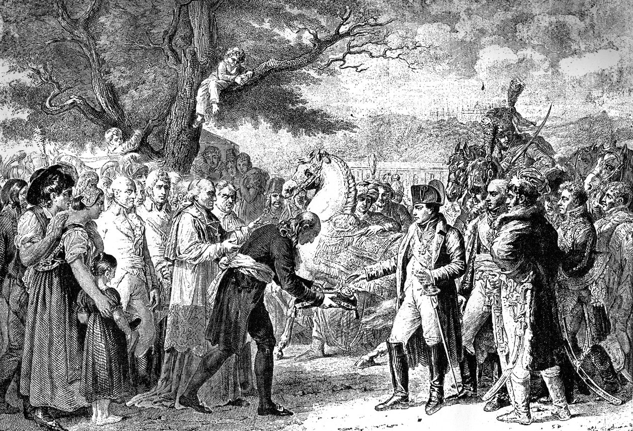 يستقبل نابليون مفاتيح فيينا ، شلوس شونبرون ، 13 نوفمبر 1805 1882-1884 بواسطة غير معروف