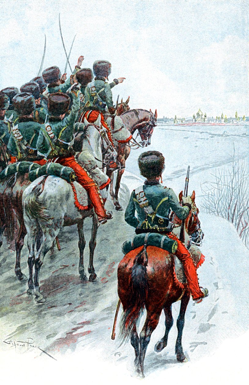 نابليون غراند أرمي يراقب موسكو ، 1812 أواخر القرن التاسع عشر بواسطة غير معروف