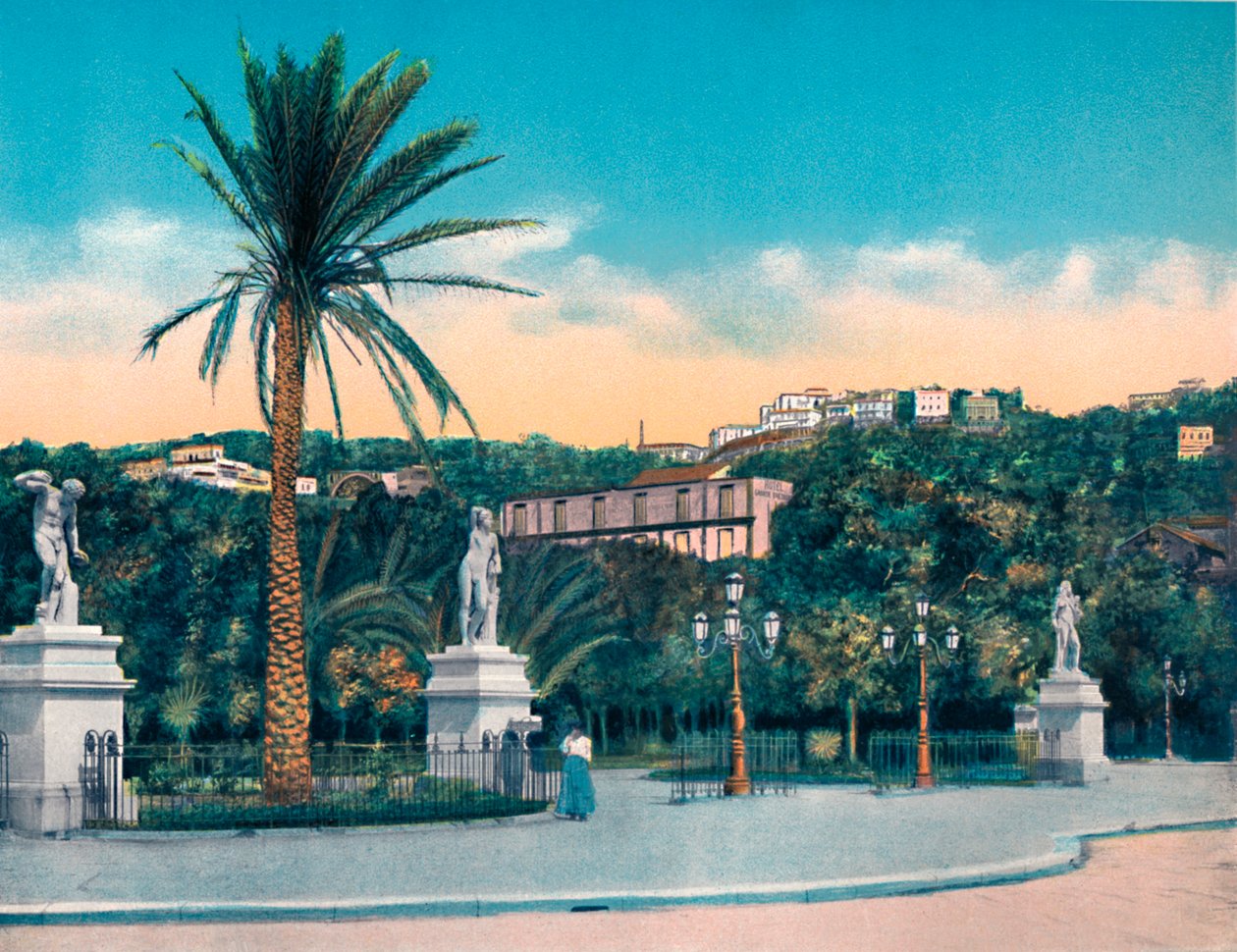نابولي - مدخل فيلا كومونال ، c1900. بواسطة غير معروف