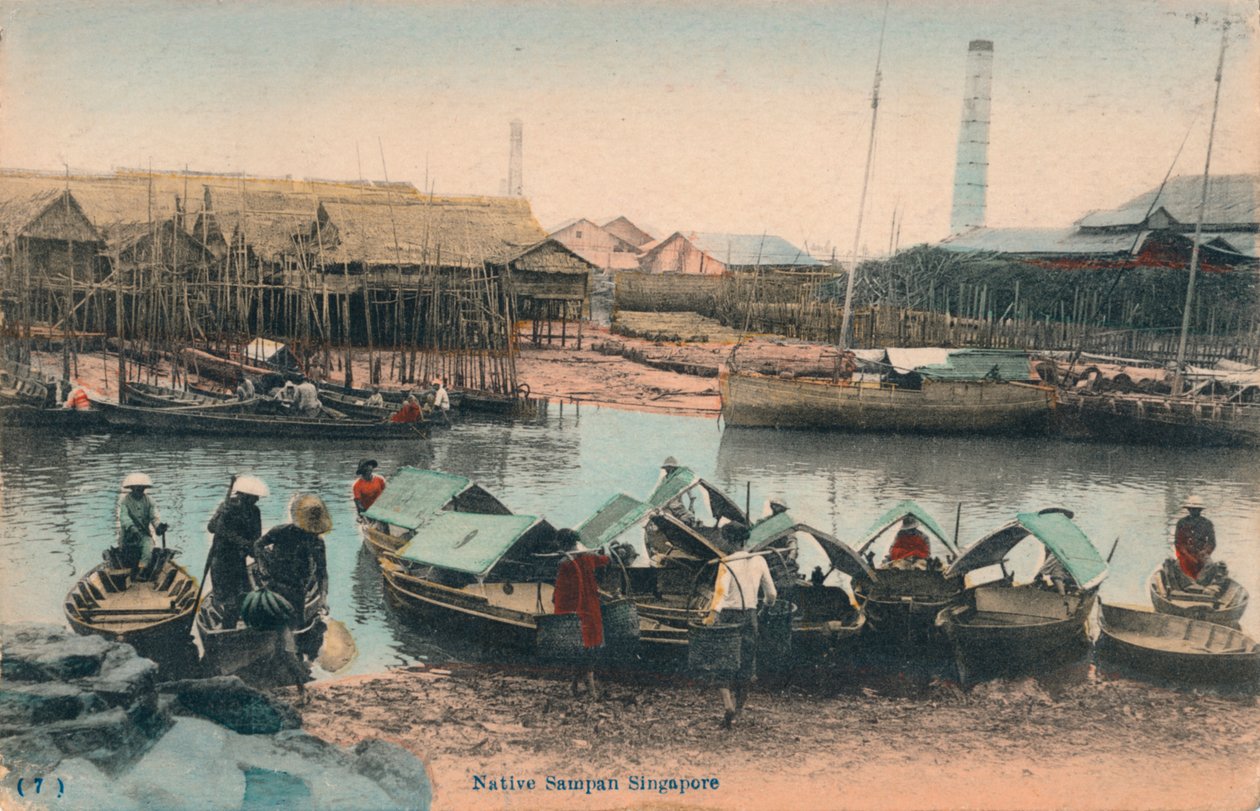 Native Sampan سنغافورة ، c1910 بواسطة غير معروف