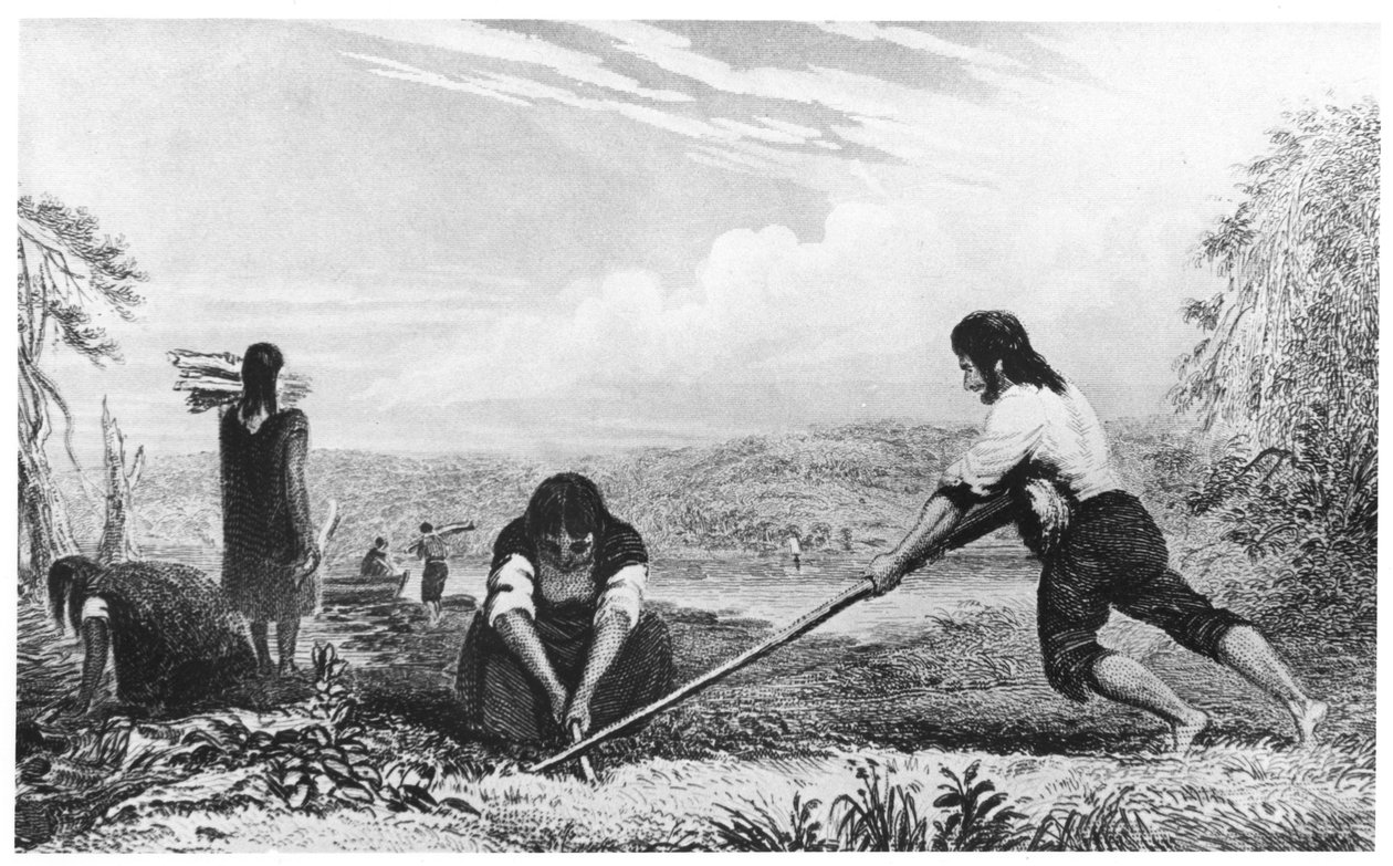 مواطنو تشيلوي ، باتاغونيا ، باستخدام محراث الثدي ، 1839 بواسطة غير معروف