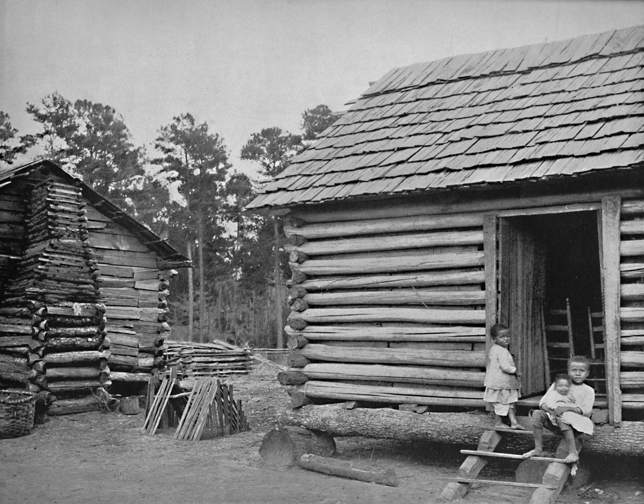Negro Log Huts ، Thomasville ، Georgia ، c1897. بواسطة غير معروف