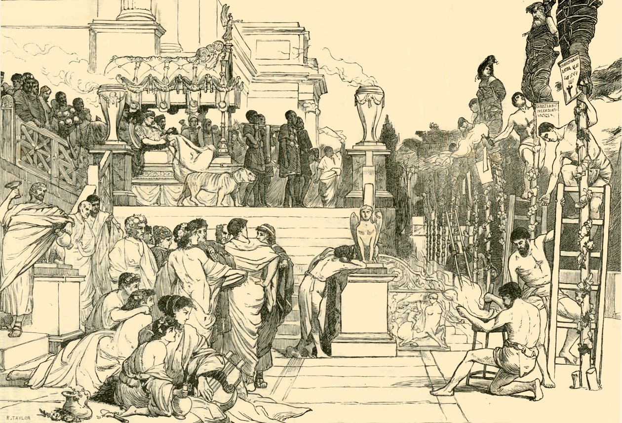 Neros Torches - حرق المسيحيين في روما ، 1890. بواسطة غير معروف