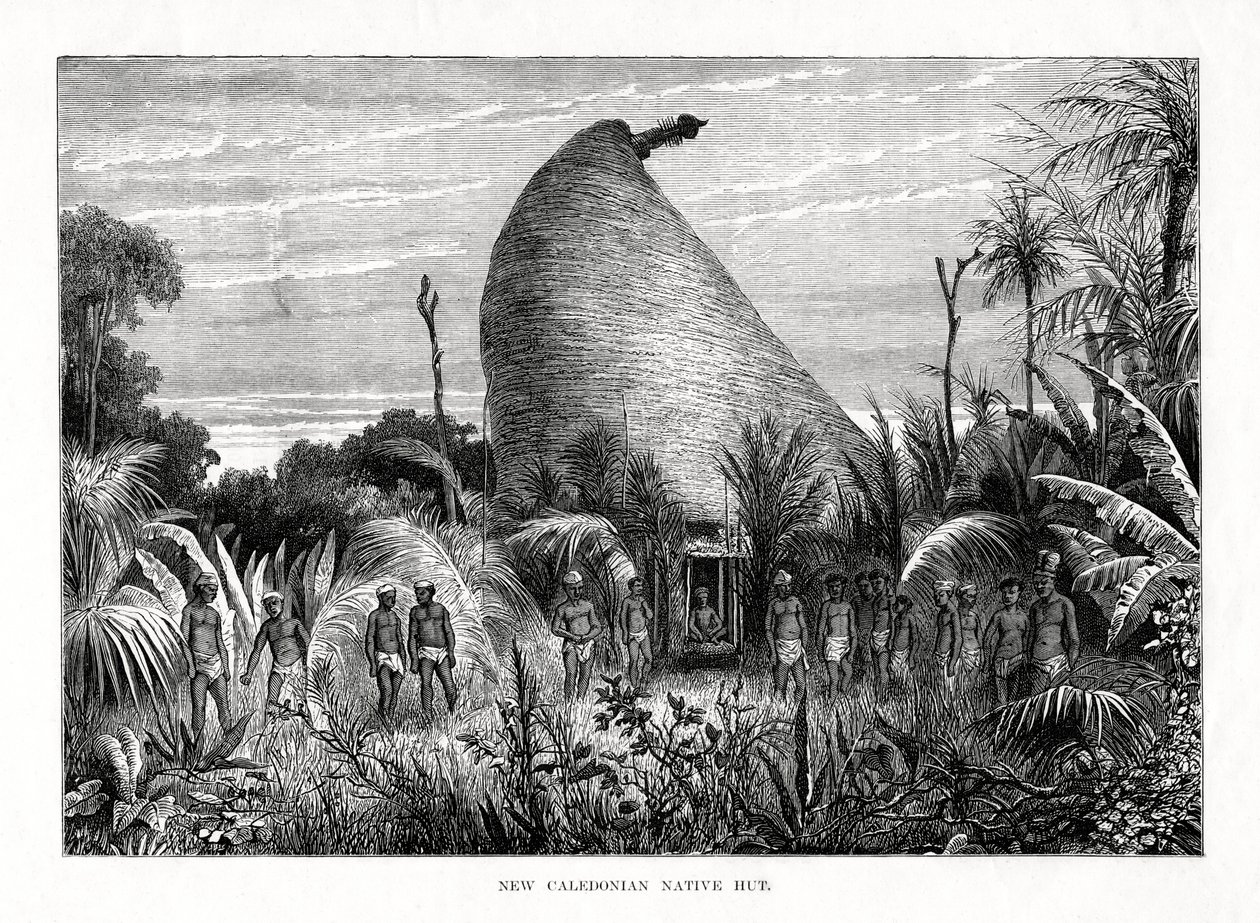 كوخ نيو كاليدونيان الأصلي ، جنوب غرب المحيط الهادئ ، 1877 بواسطة غير معروف