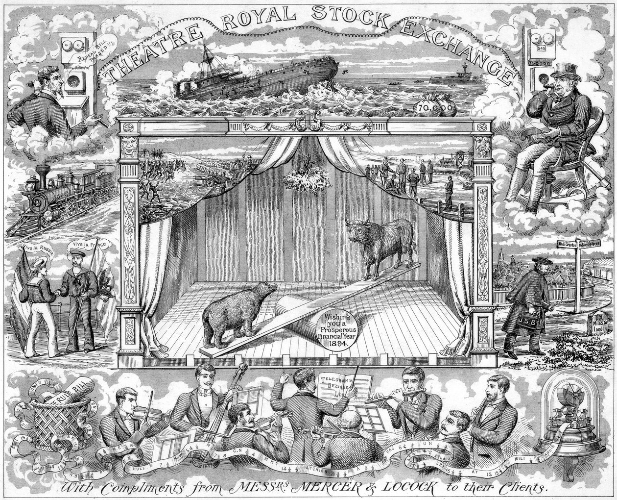 تحيات العام الجديد من سماسرة الأوراق المالية Mercer Locock لعملائهم ، 1894 بواسطة غير معروف