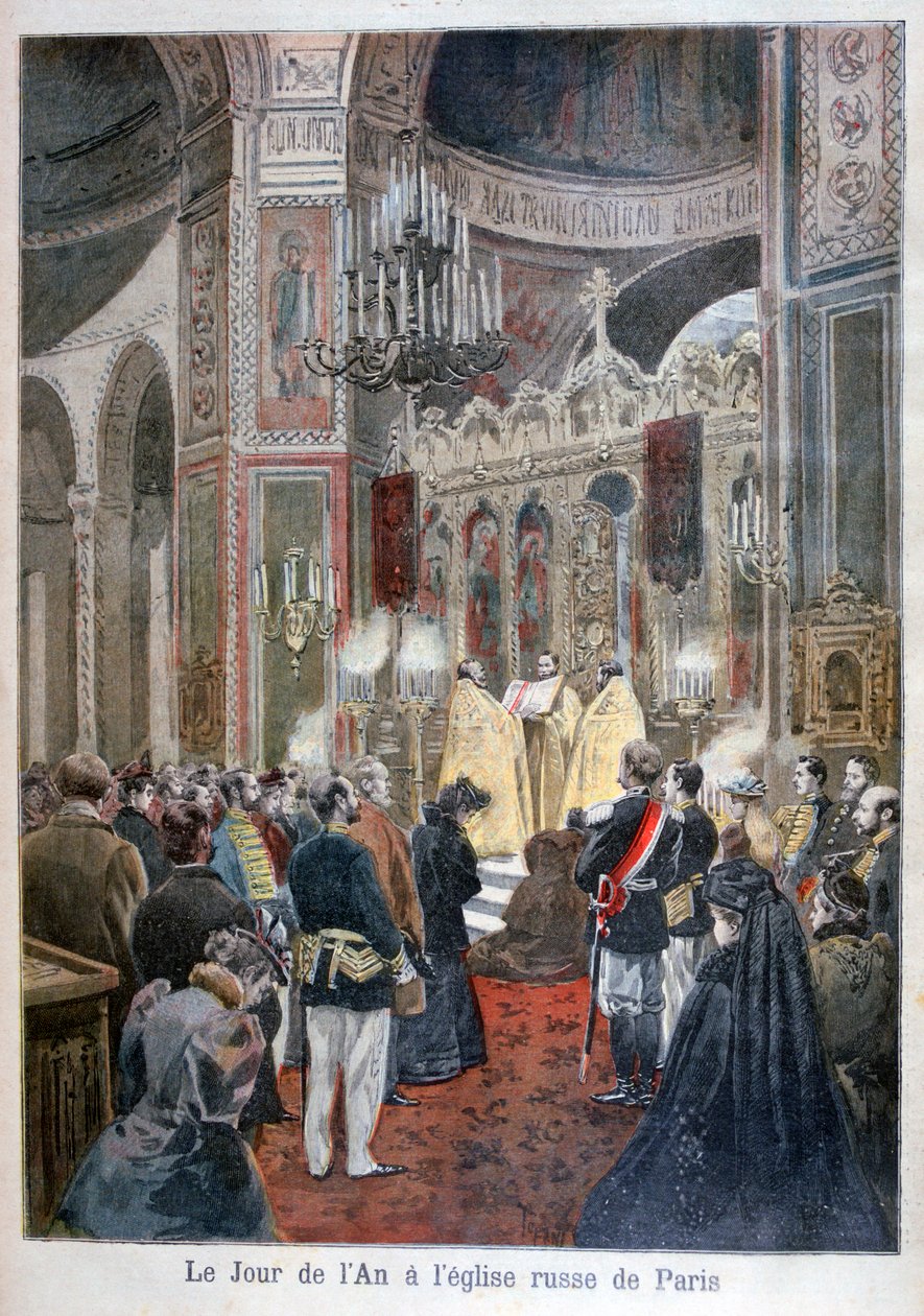 يوم رأس السنة الجديدة في الكنيسة الروسية في باريس ، 1894 بواسطة غير معروف