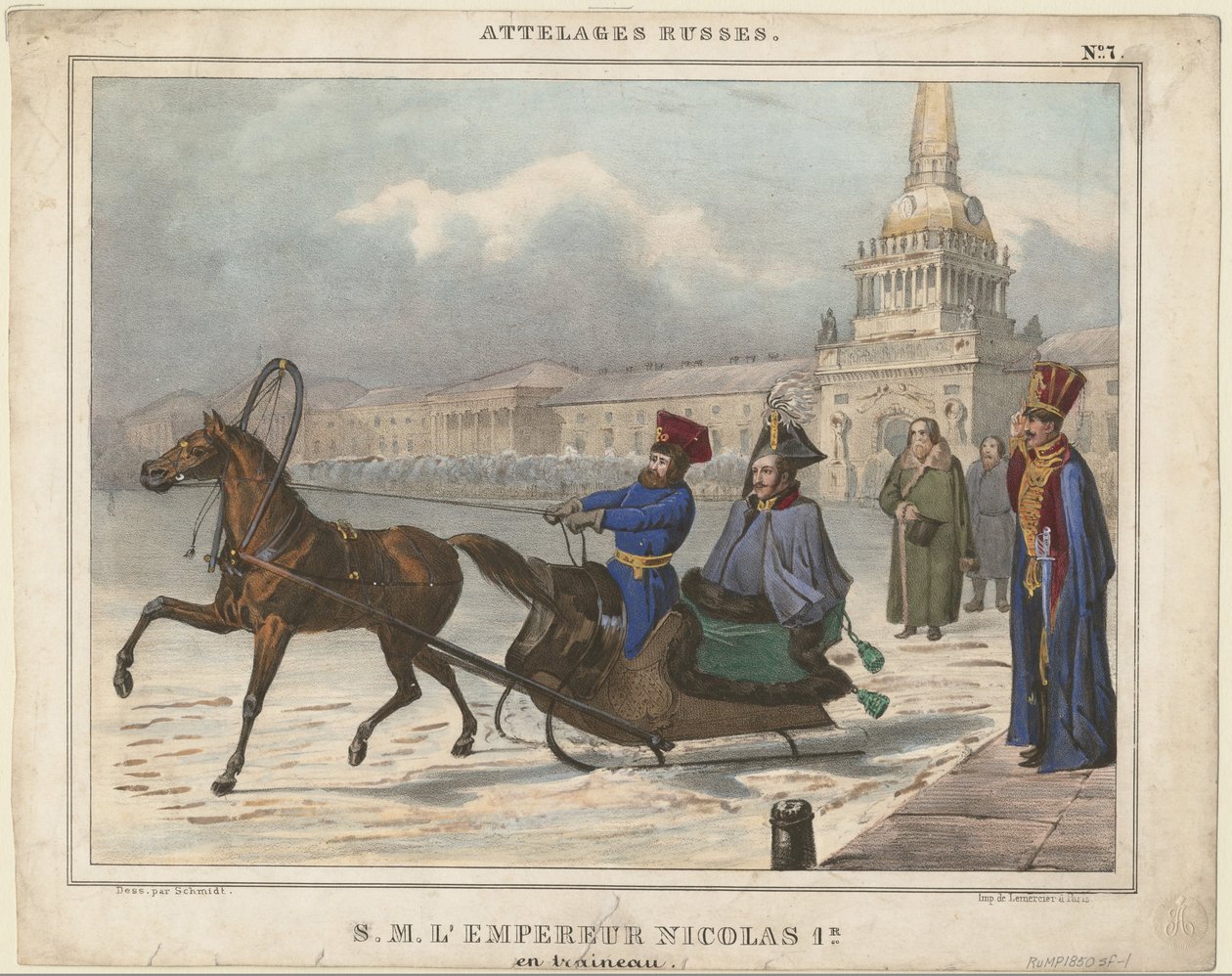 نيكولاس الأول من روسيا في مزلقة ، 1850 بواسطة غير معروف