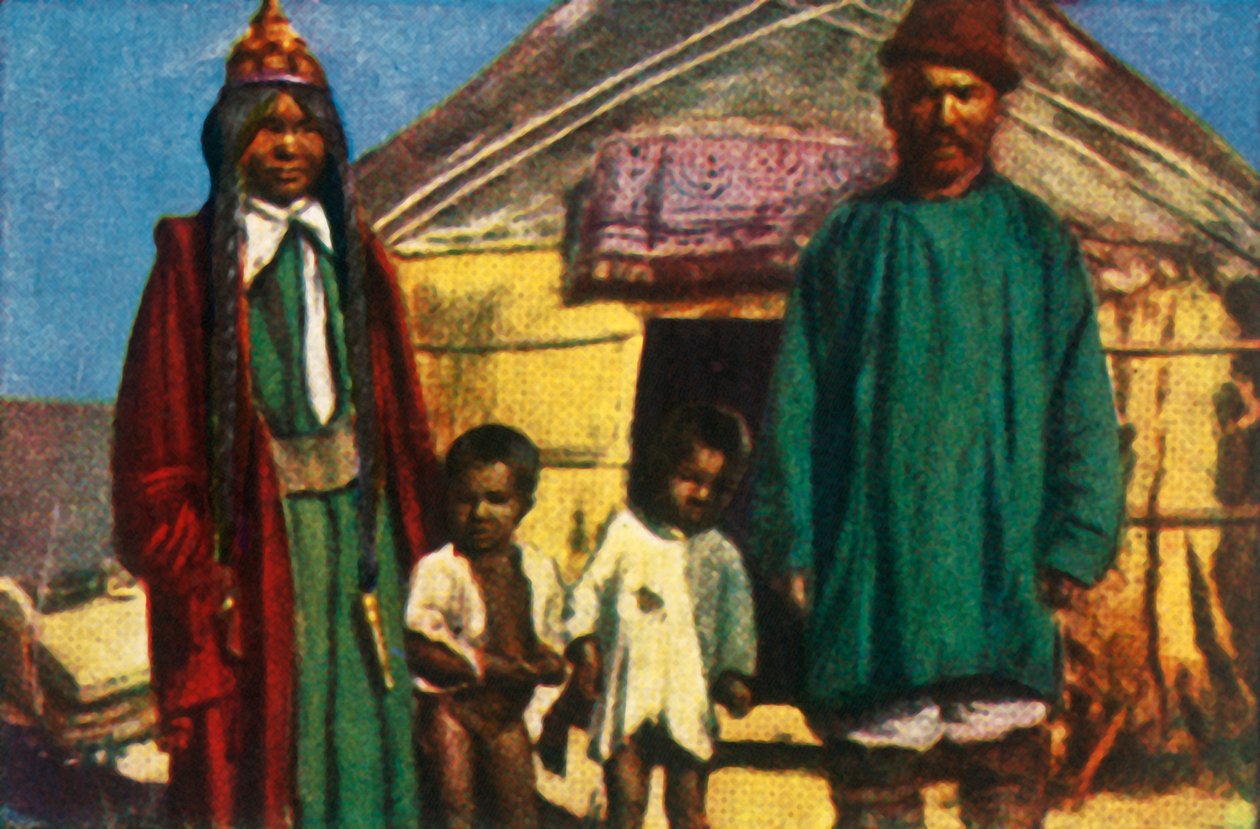 البدو خارج يورتهم ، غرب منغوليا ، c1928. بواسطة غير معروف