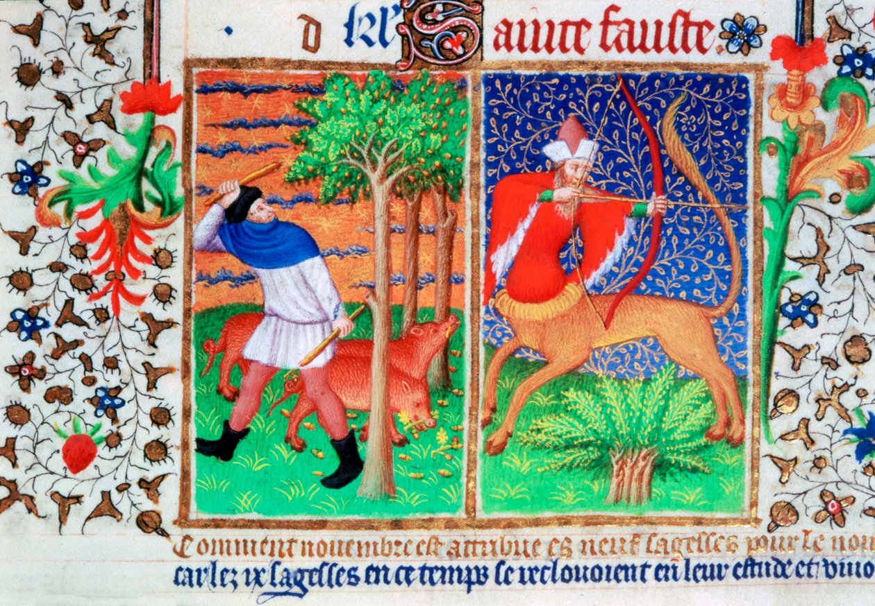 نوفمبر: إطعام الخنازير ، القوس ، c1423 بواسطة غير معروف