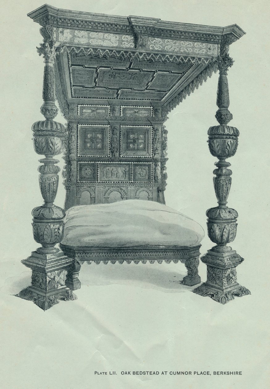 السرير البلوط في Cumnor Place ، بيركشاير ، 1915 بواسطة غير معروف