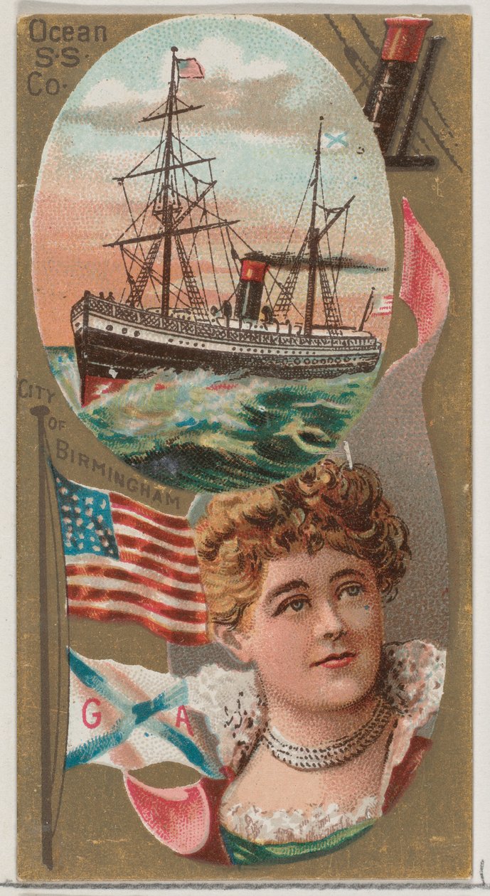 شركة Ocean Steamship Company ، من سلسلة Ocean and River Steamers N83 للعلامة التجارية Duke cig ... ، 1887. بواسطة غير معروف