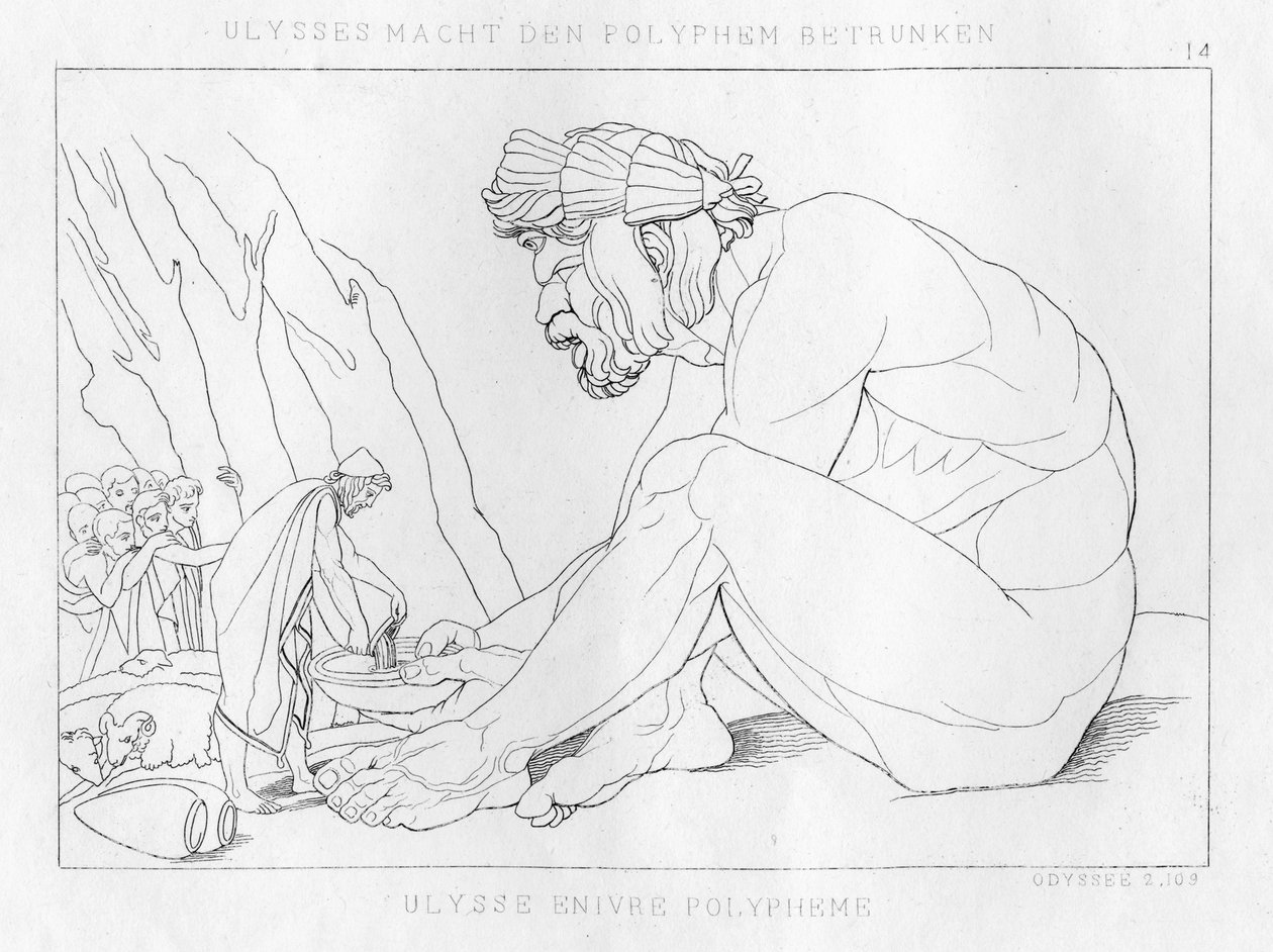 Odysseus يشرب مع Polyfemos ، cyclops ، c1833 بواسطة غير معروف