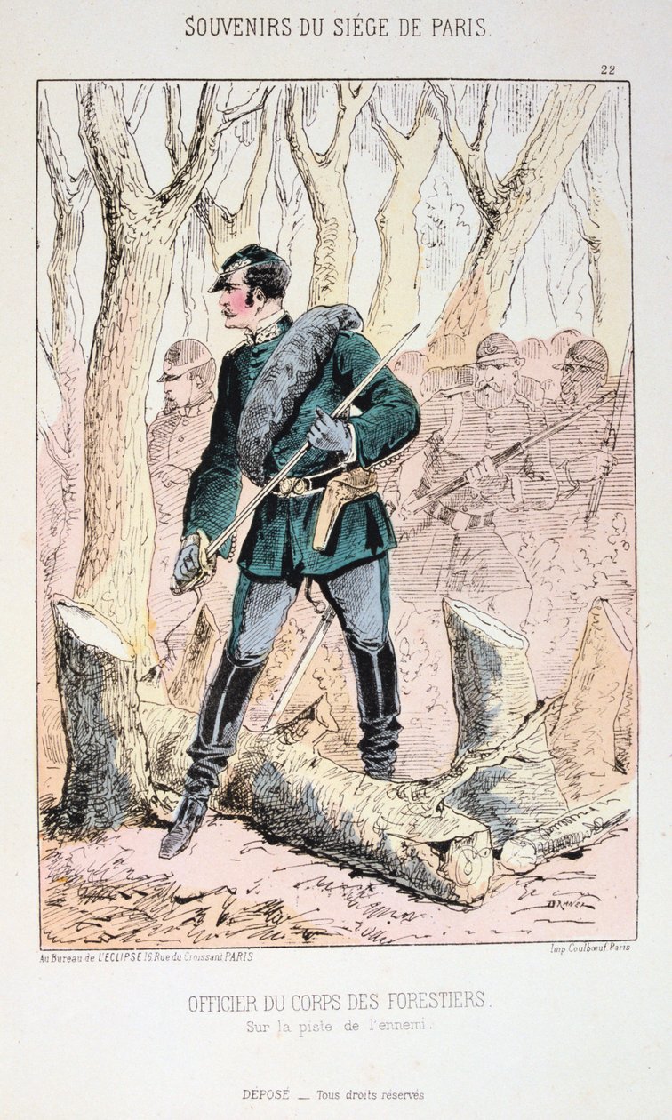 ضابط فيلق الغابات ، حصار باريس ، الحرب الفرنسية البروسية ، 1870-1871. بواسطة غير معروف