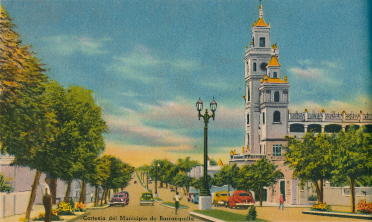 Olaya Herrera Avenue، Barranquilla، c1940s بواسطة غير معروف